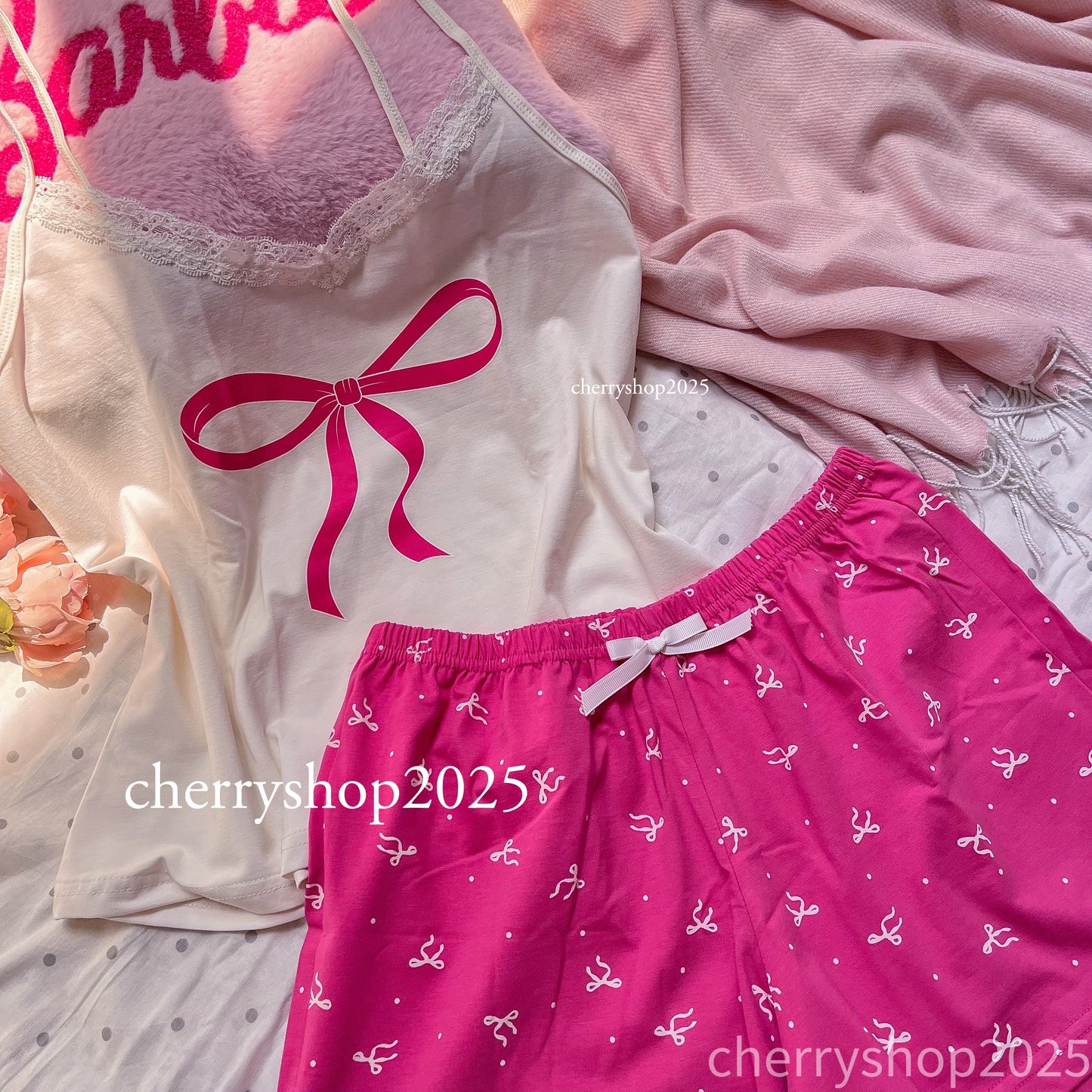 Fushia Bow Set