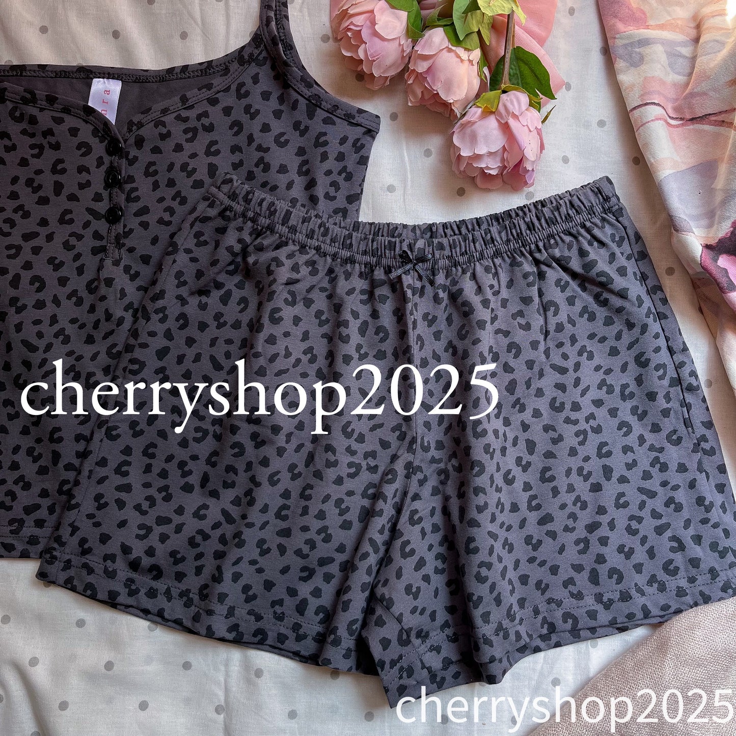 Leopard Grey Short Pj