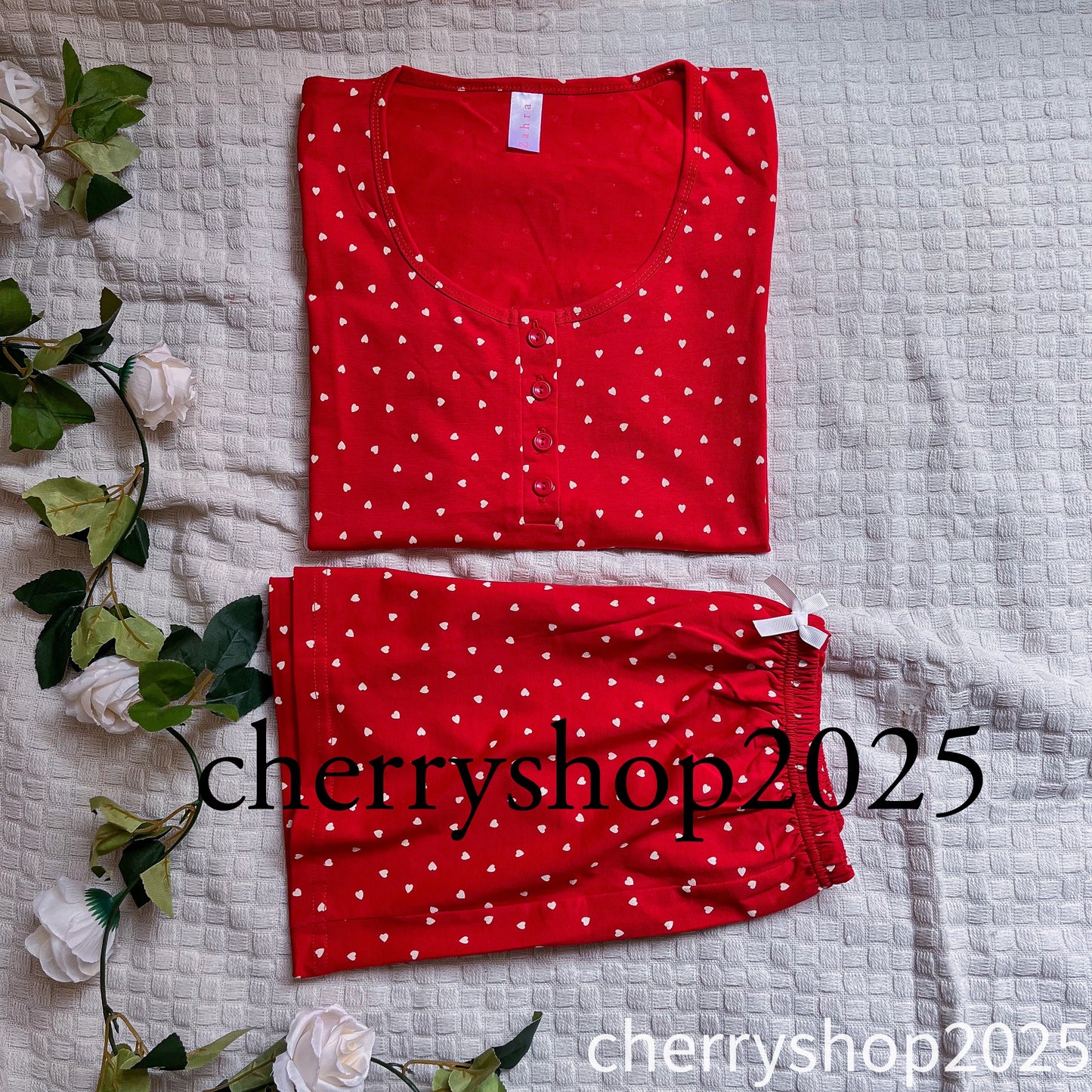Red Mini Hearts Short Pj