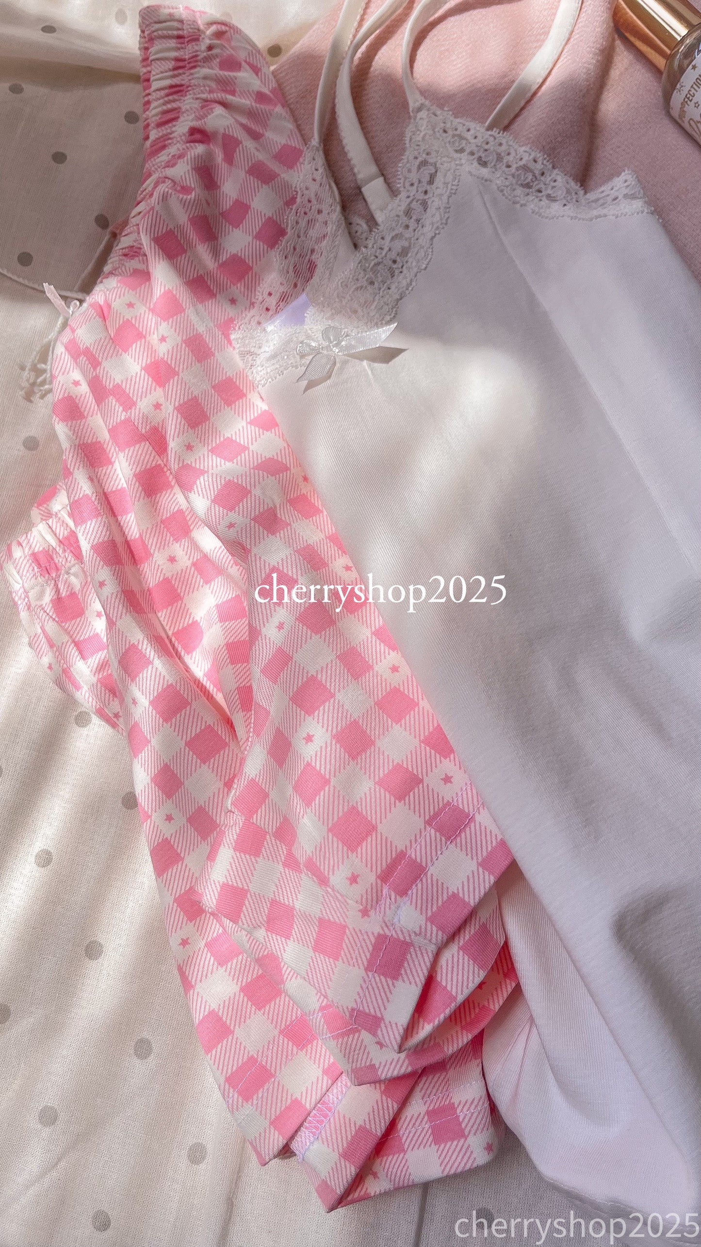 White Gingham Set