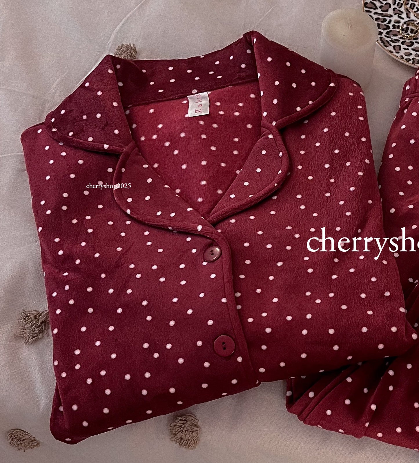 Polka Burghandy PJ Top
