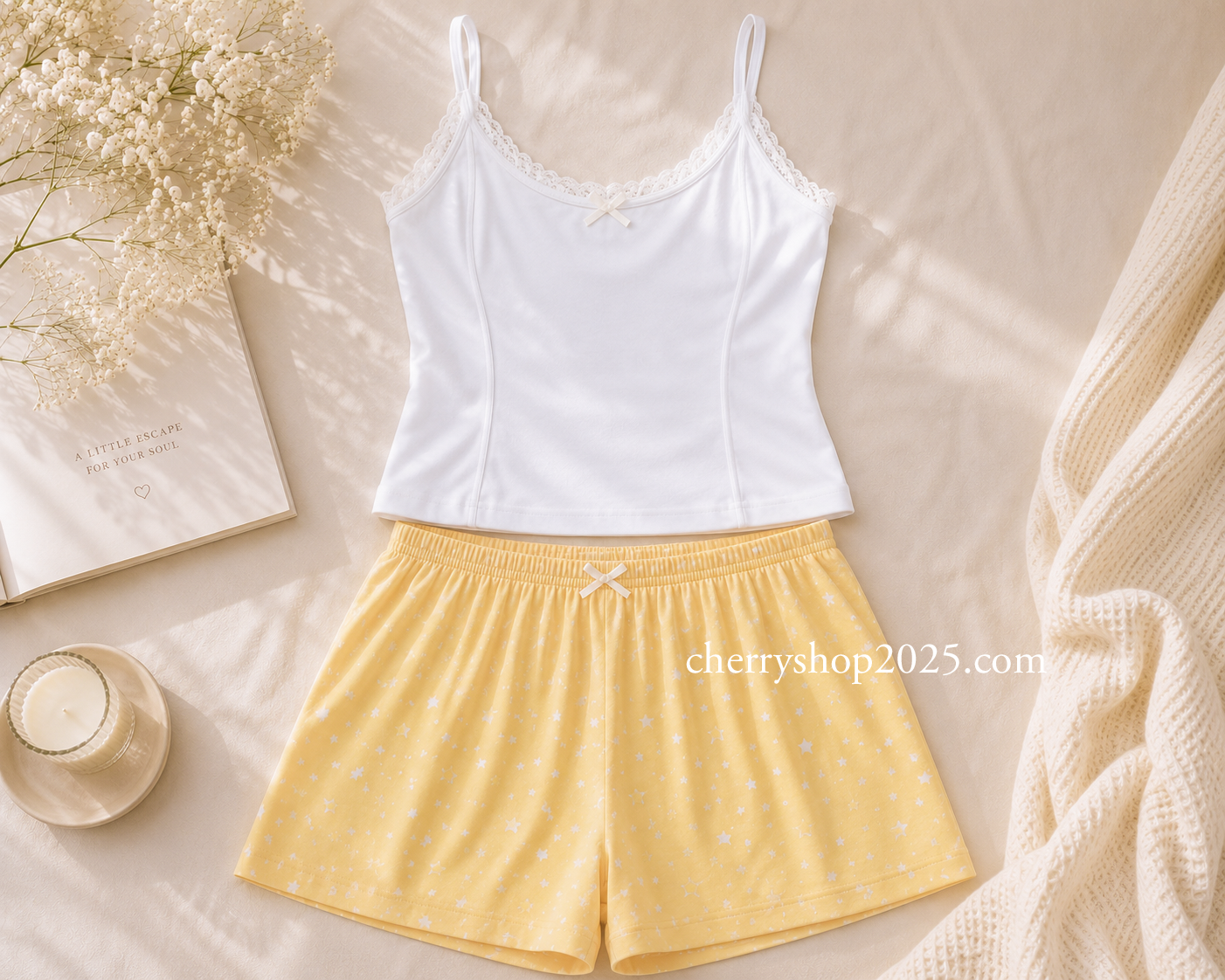 Yellow crush short set