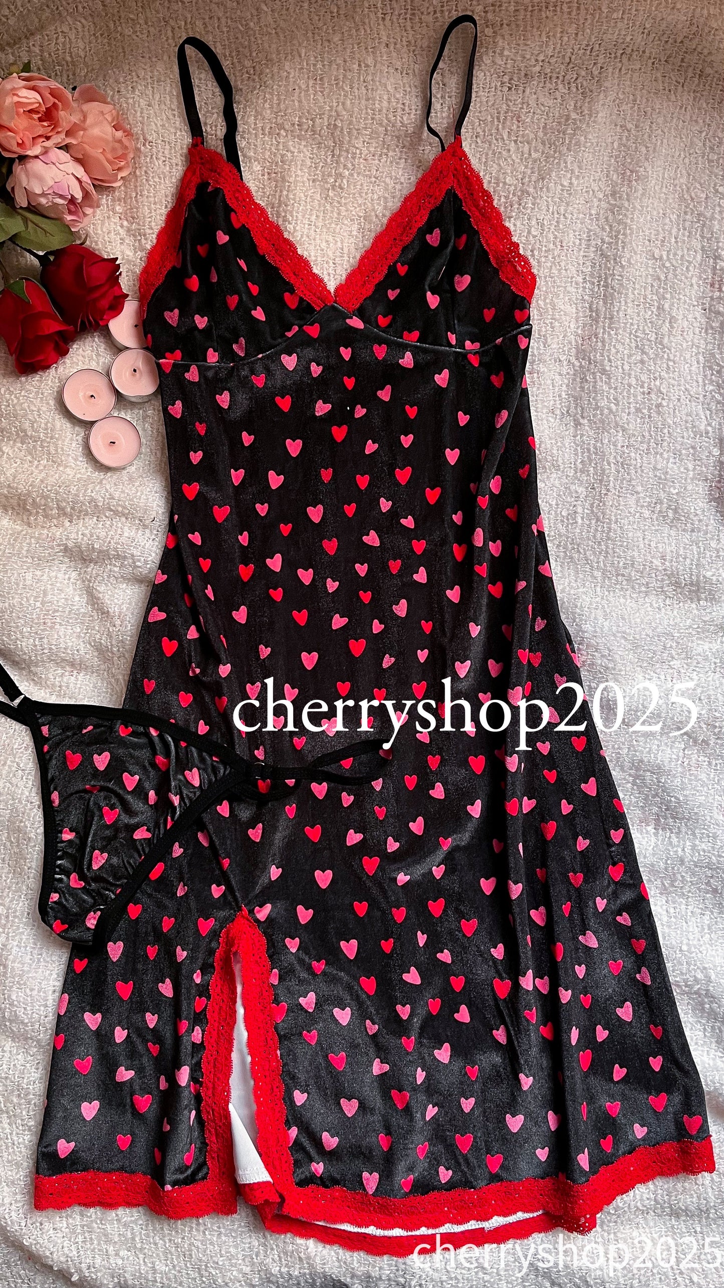 Red Mini Hearts Slip