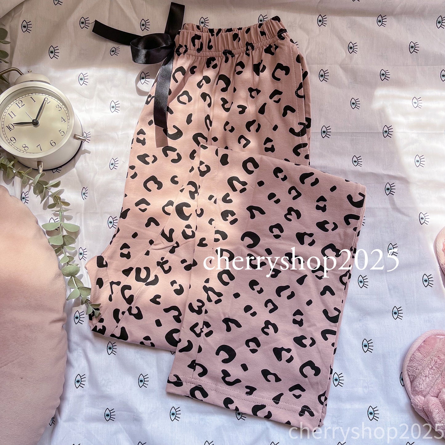 بنطلون قطن Leopard Pink