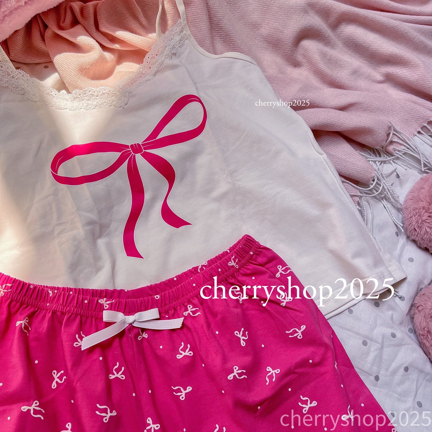 Fushia Bow Set