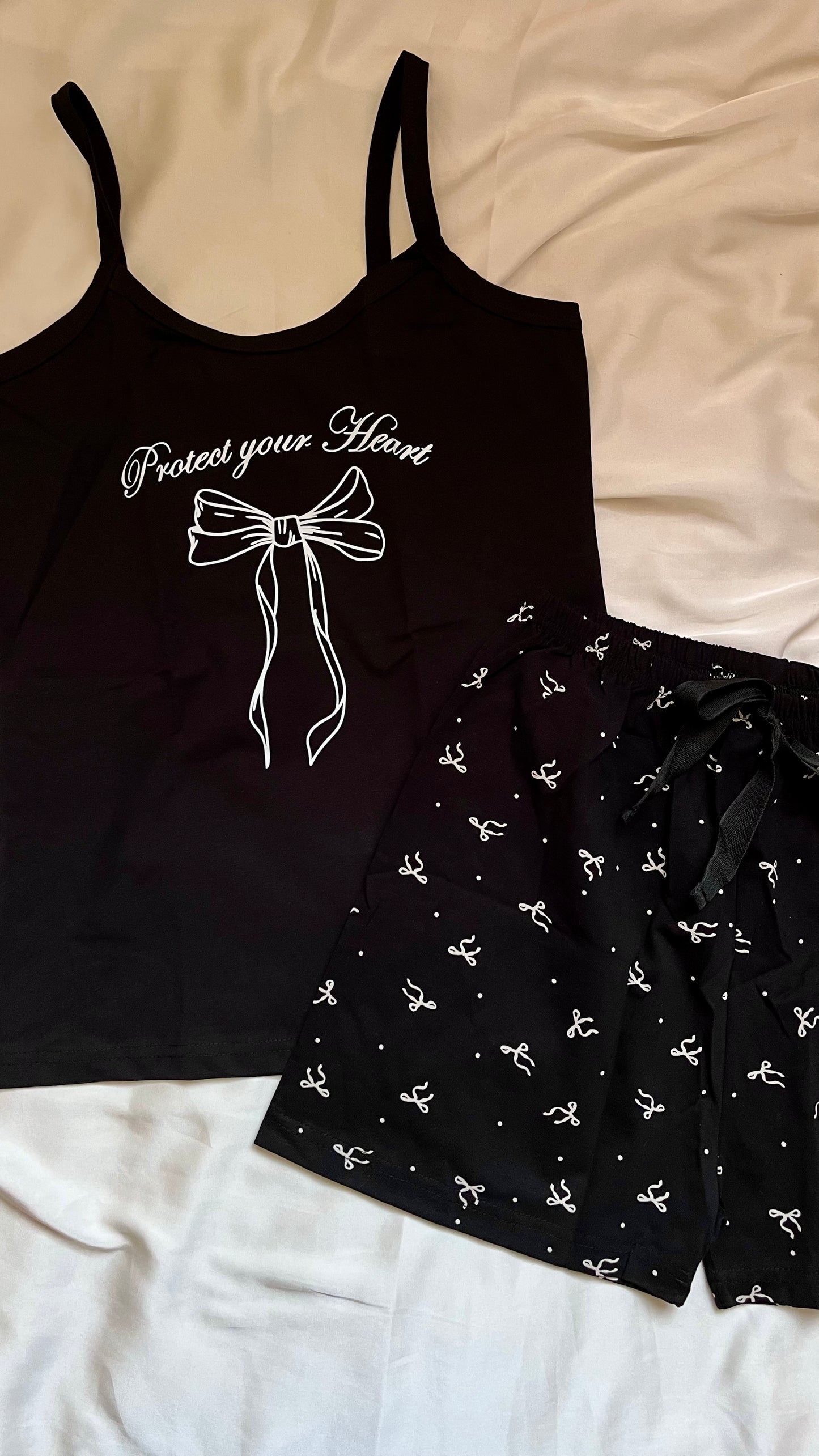 Black Bow Set بيجامة شورت و توب