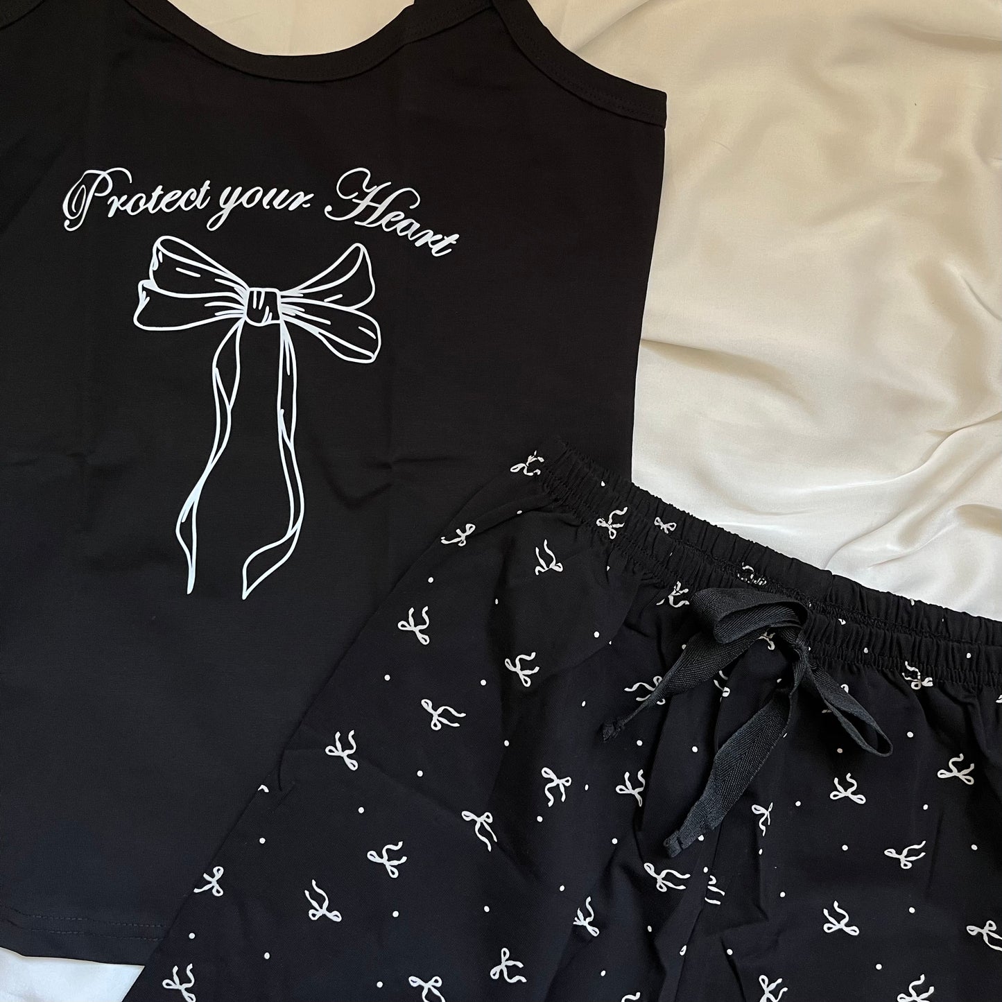 Black Bow Set بيجامة شورت و توب