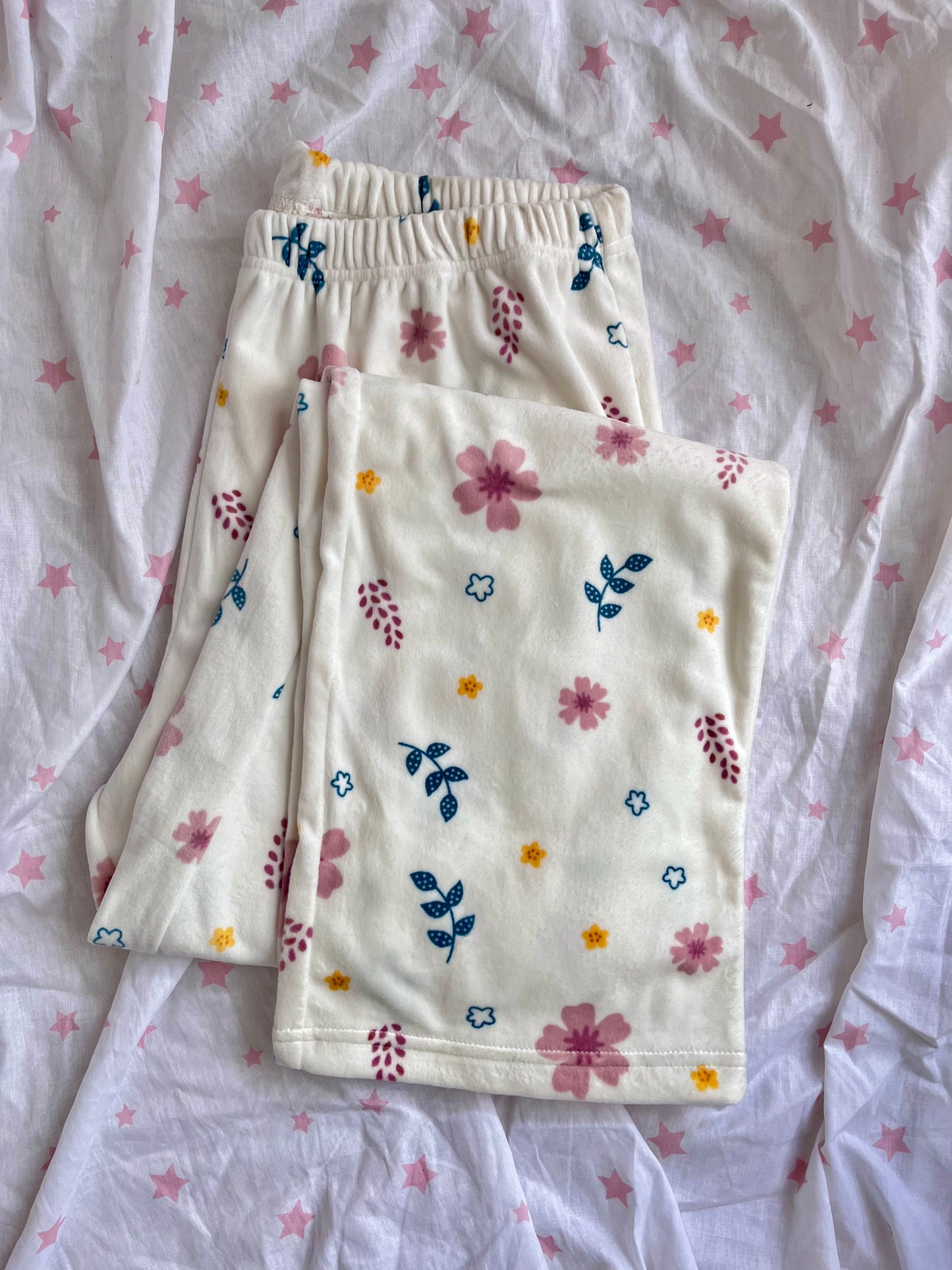 بنطلون مشجر ابيض قطيفة wide leg