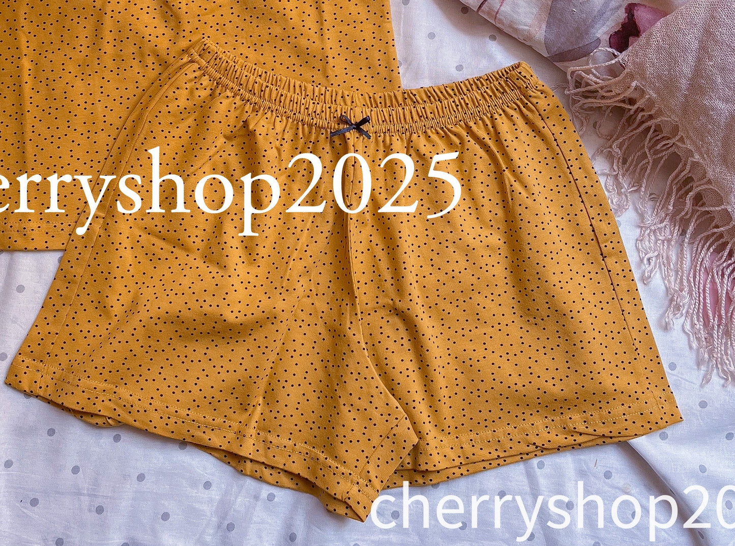 Yellow Dotted Shorts شورت فقط