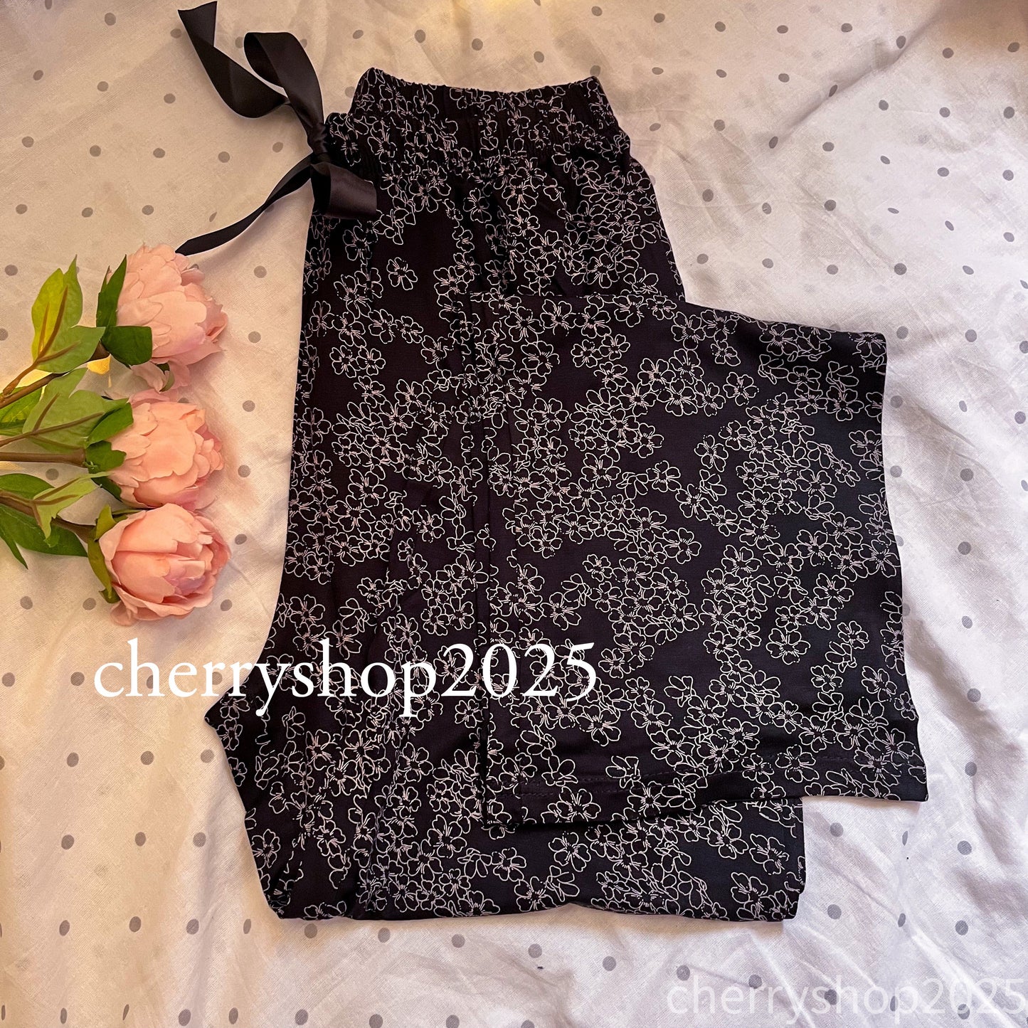 بنطلون Black Flowers
