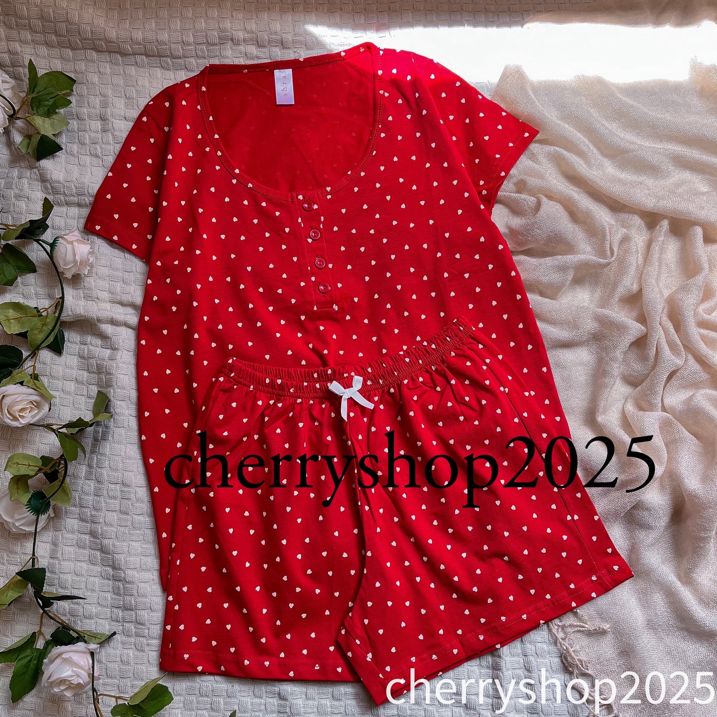 Red Mini Hearts Short Pj