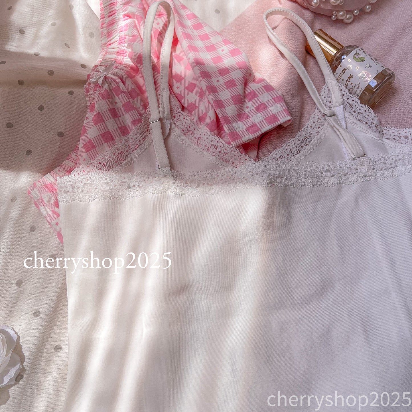 White Gingham Set