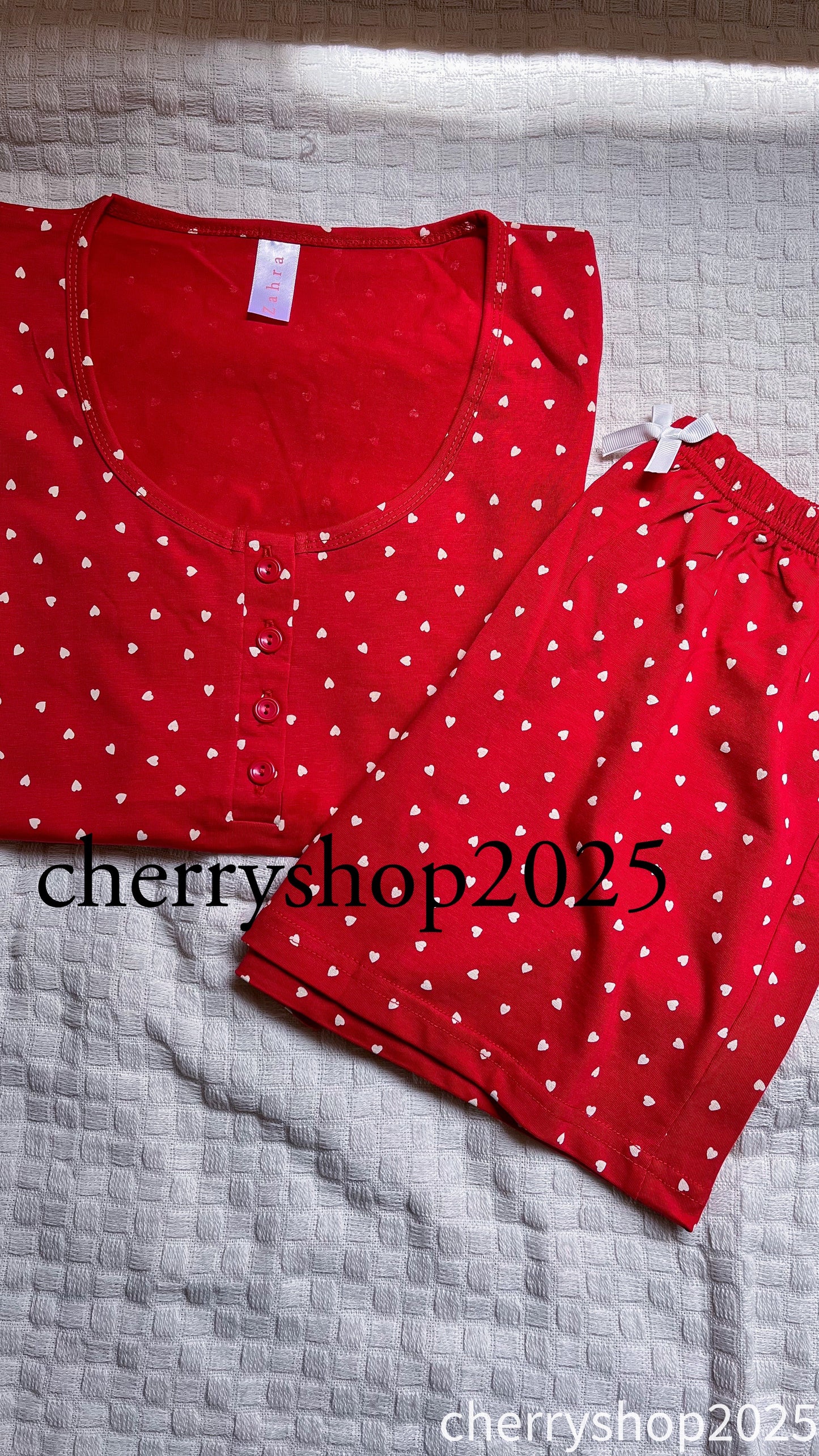 Red Mini Hearts Short Pj