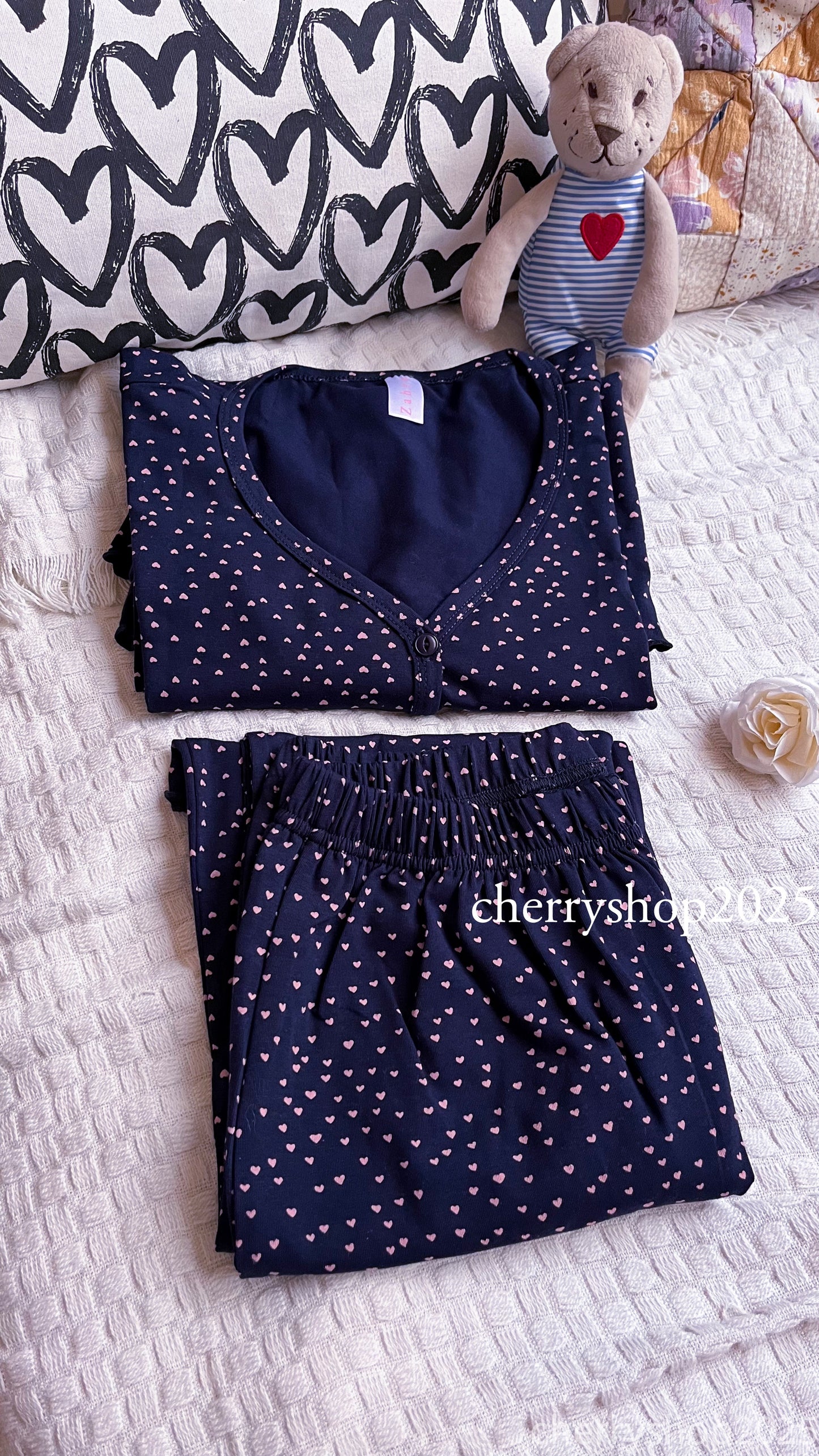 Little Hearts بيجامة كم طويل