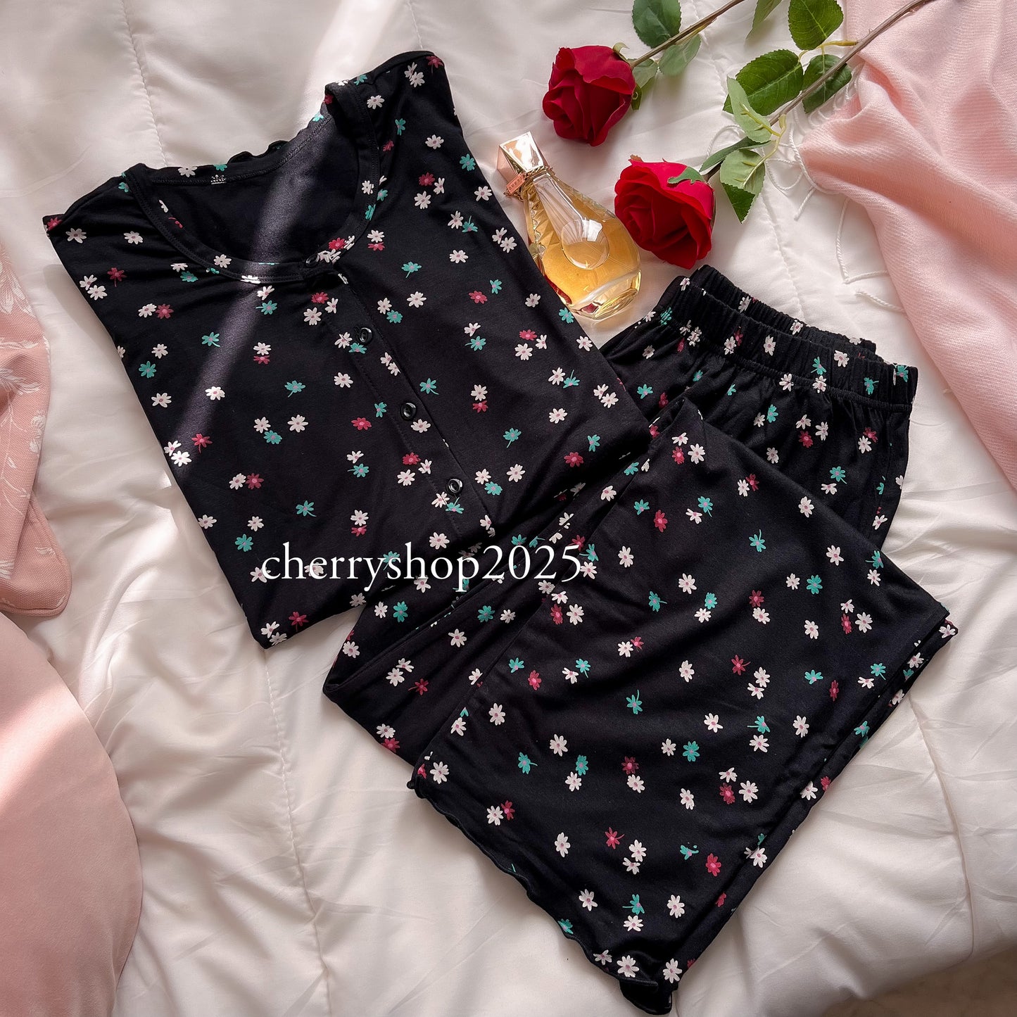 Flowers Black PJ