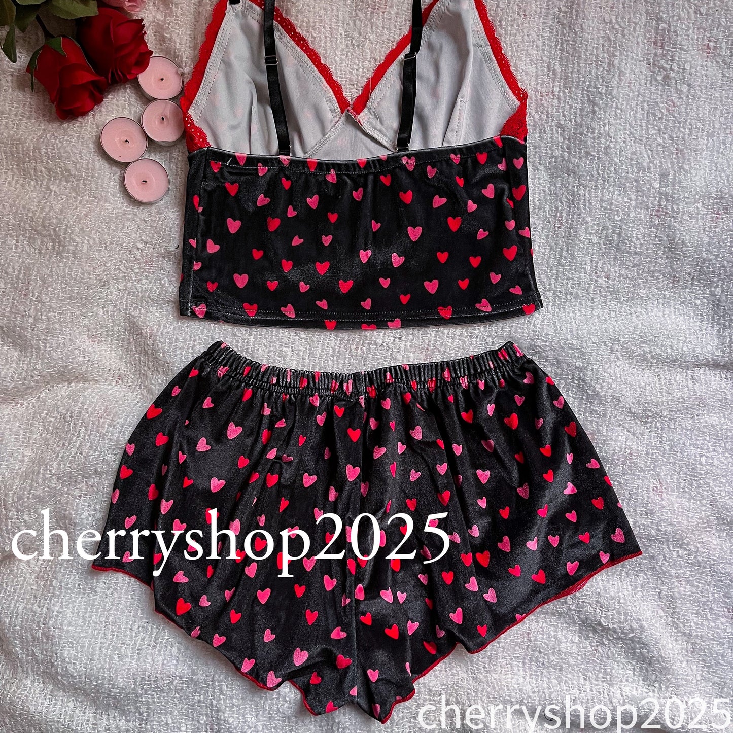Red Mini Hearts Short Pj