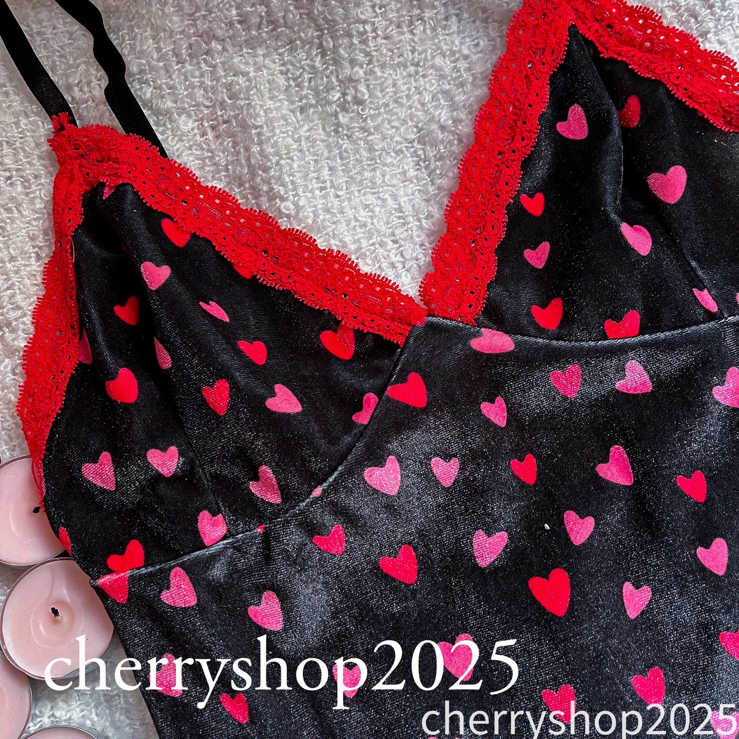 Red Mini Hearts Slip