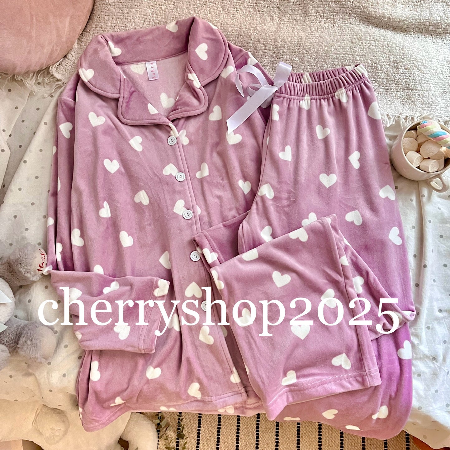 Lavender Hearts PJ