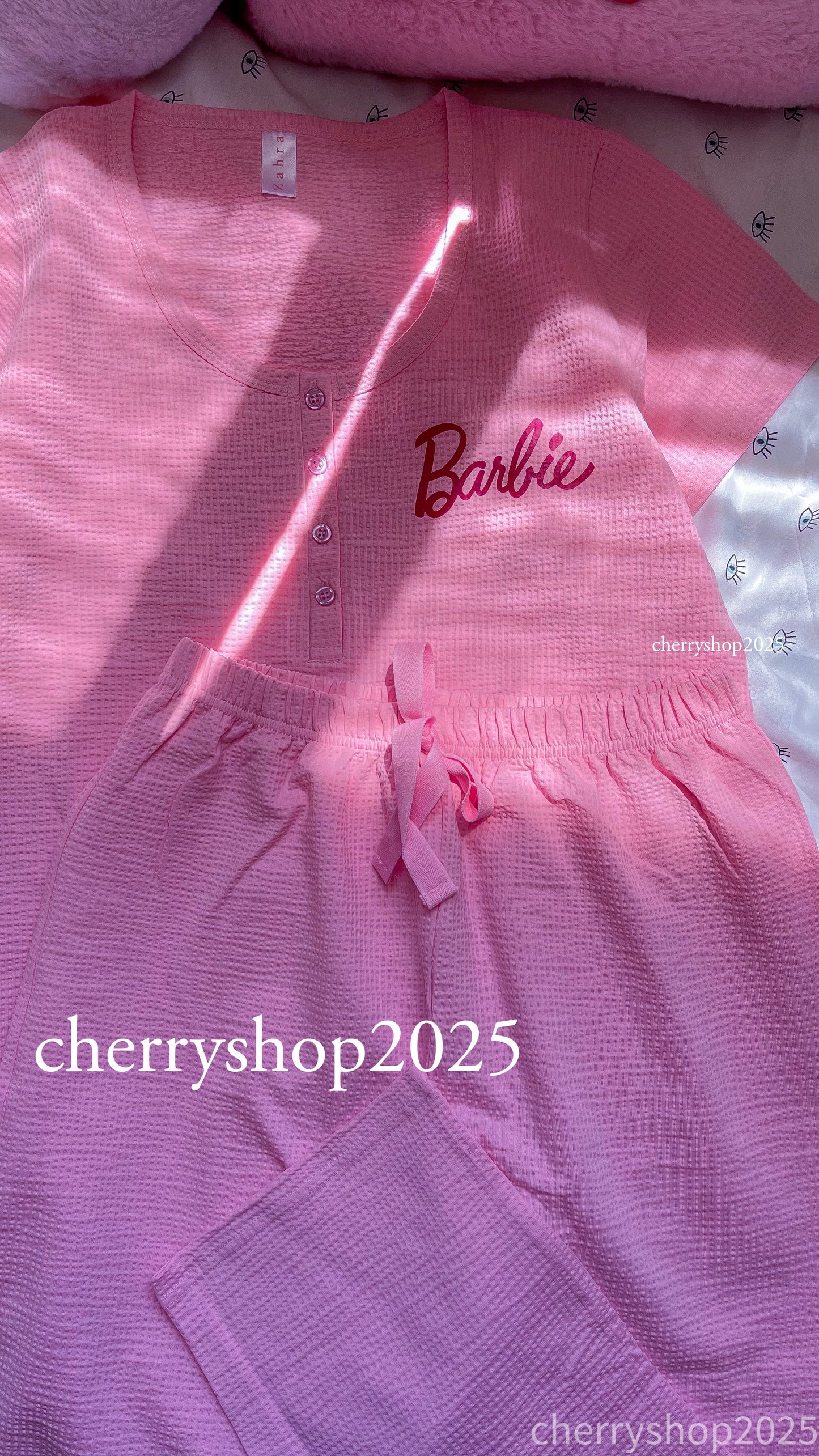 Barbie بيجامة نص كم و بنطلون (Copy) اويت ليت