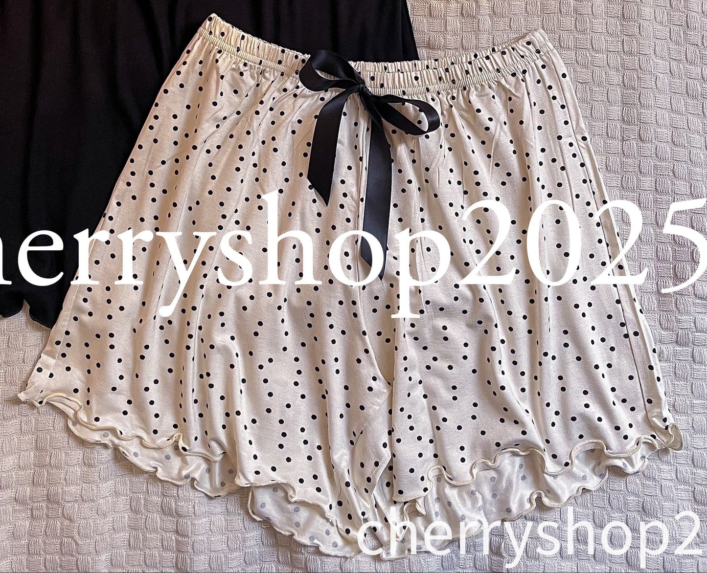Black Dotted Shorts