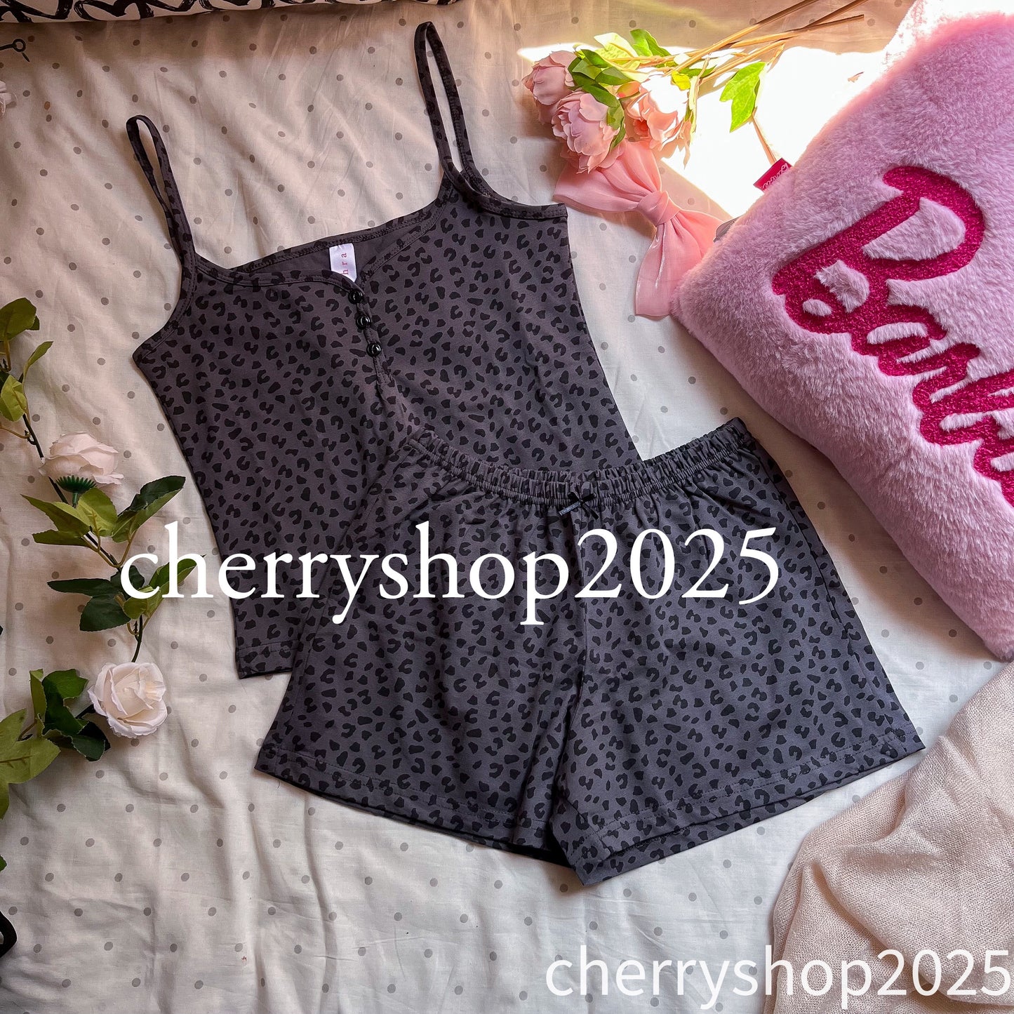 Leopard Grey Short Pj