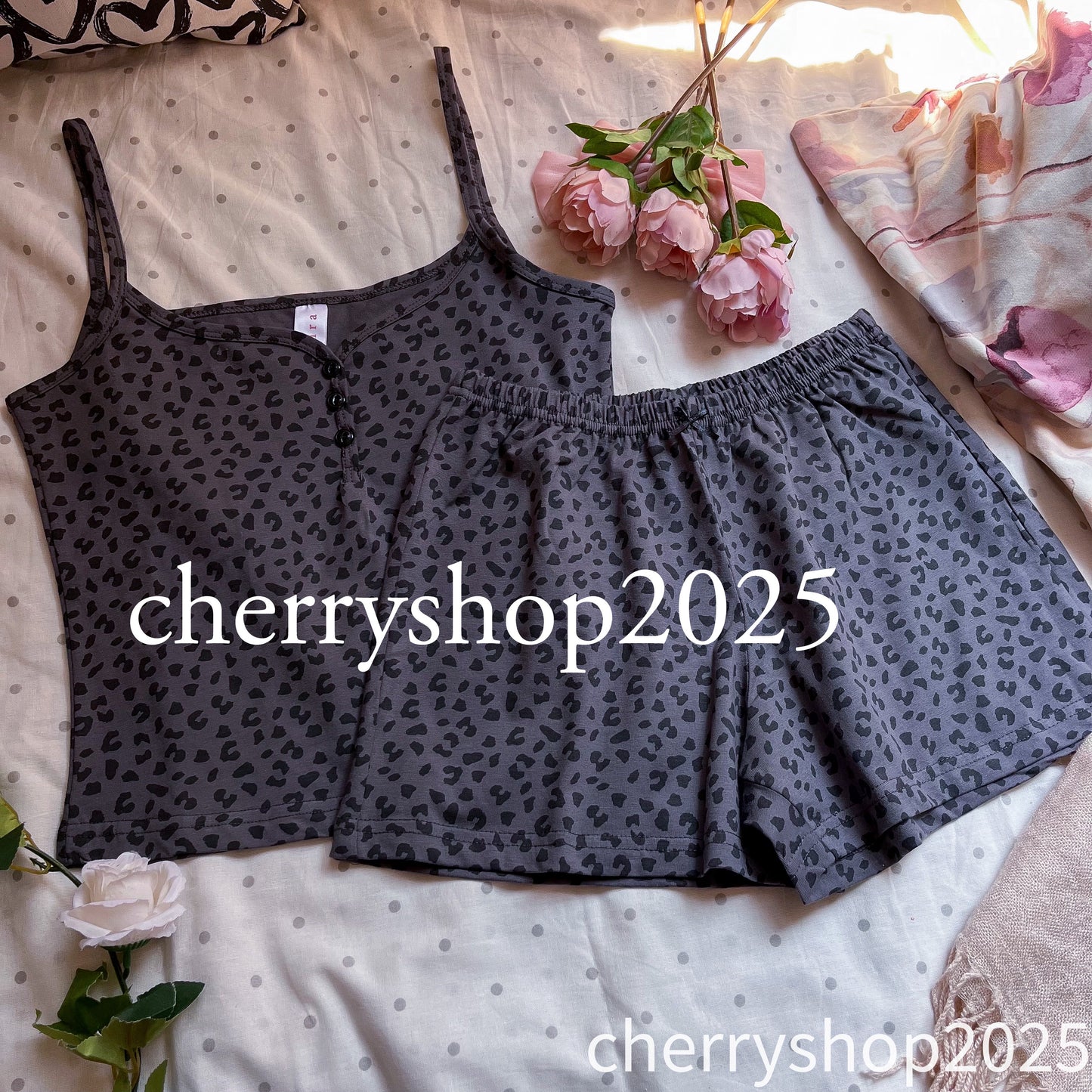 Leopard Grey Short Pj