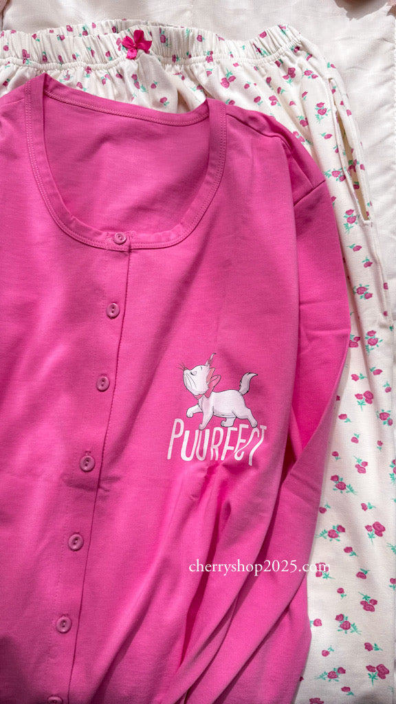 Fuchsia jacket autumn pajamas