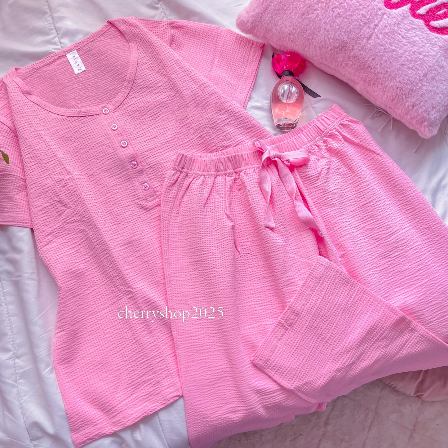 Pink PJ نص كم (Plain)