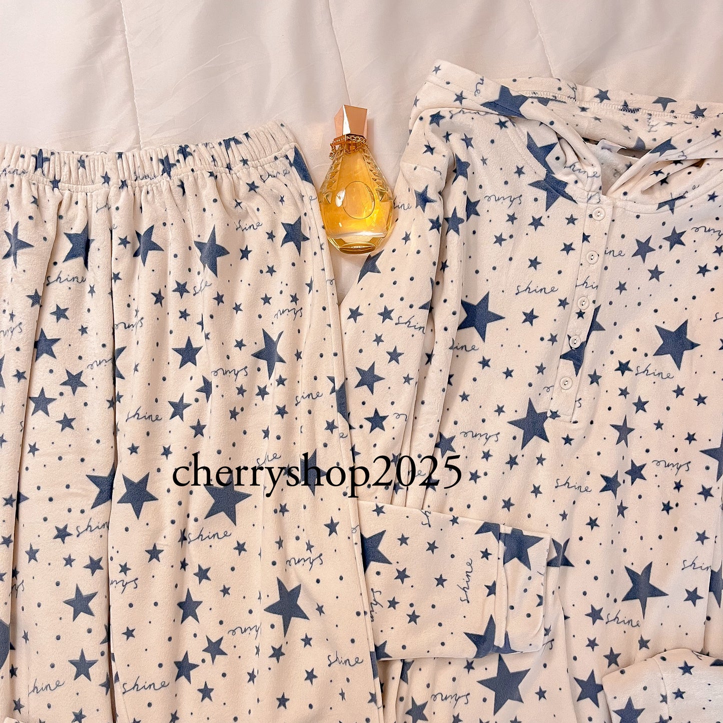 White Shine Hoodie Pajamas