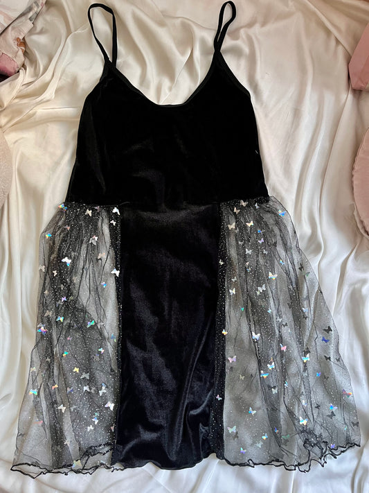 Lingerie تول قطيفة أسود