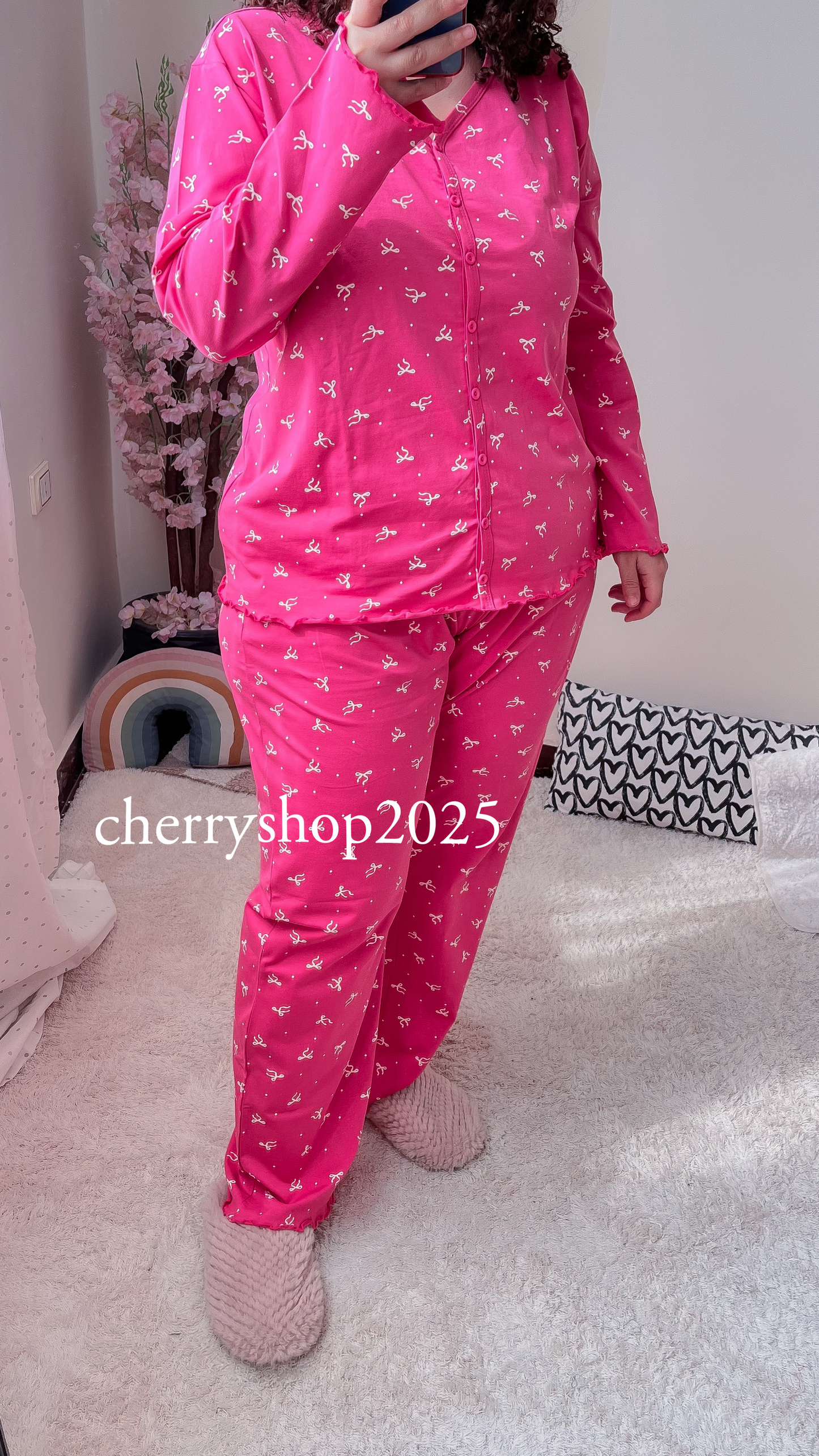 Fushia Bow Pajamas