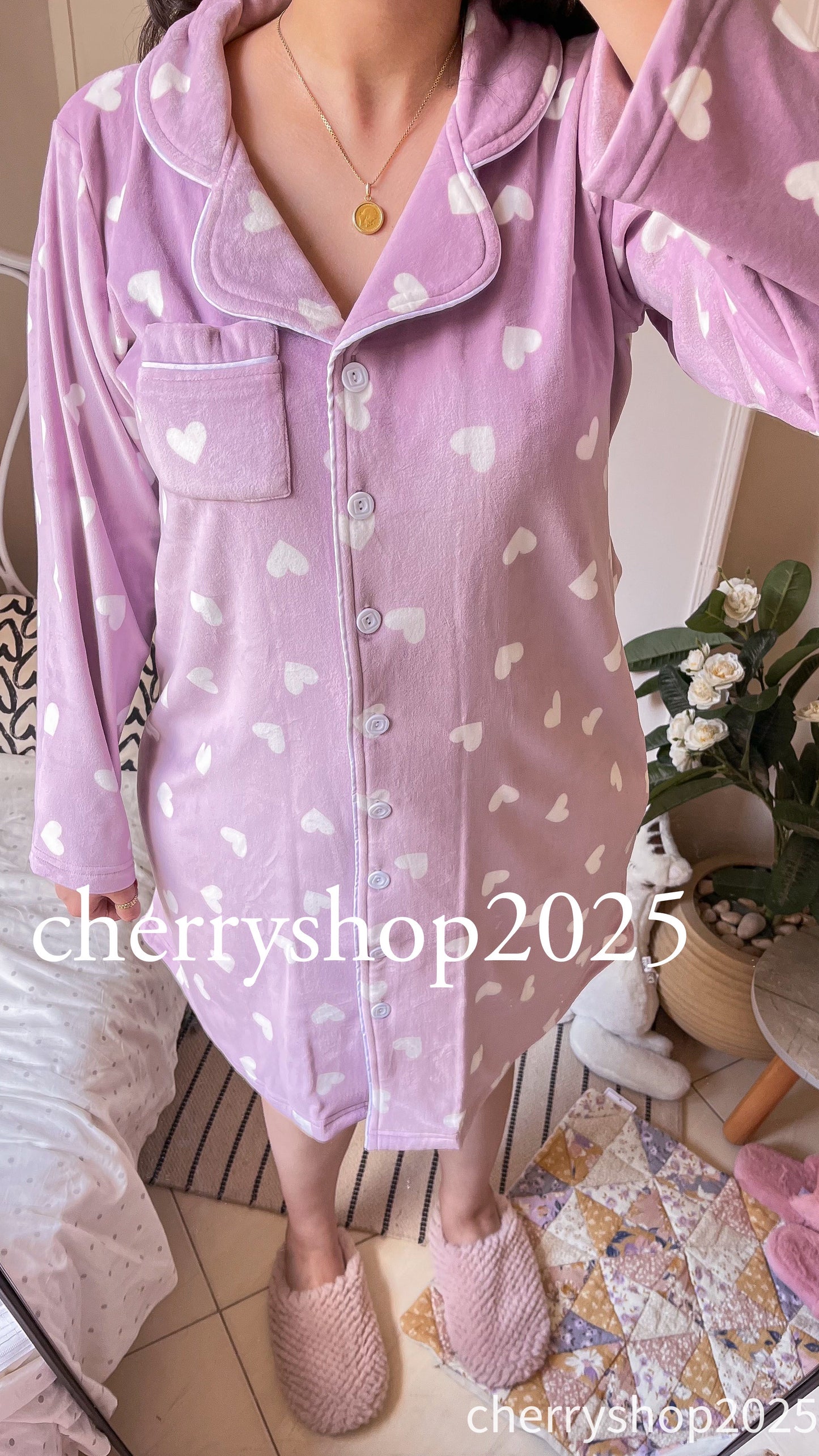 Lavender Hearts Night Shirt