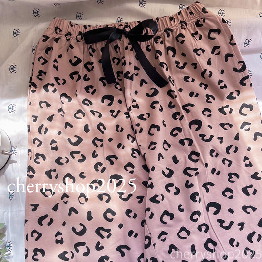 بنطلون قطن Leopard Pink
