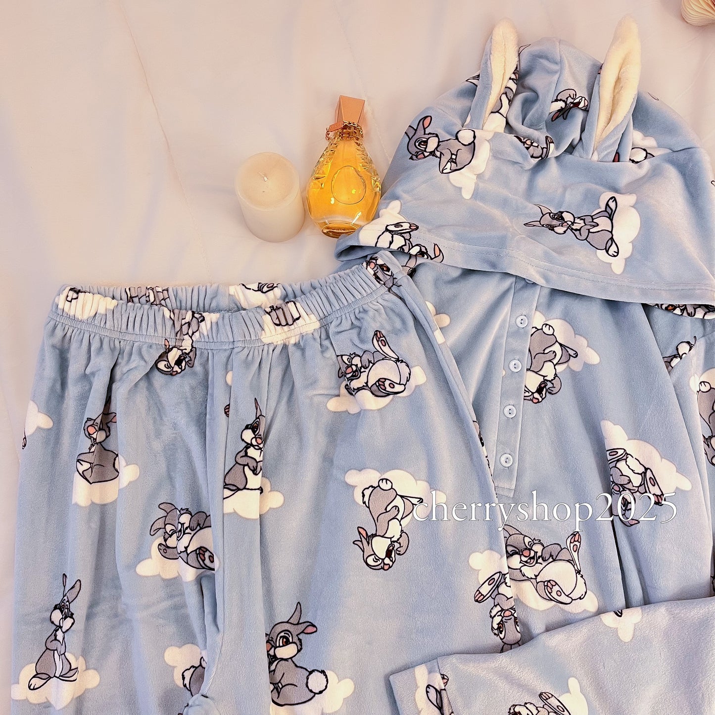 Blue Bunny Hoodie Pajamas