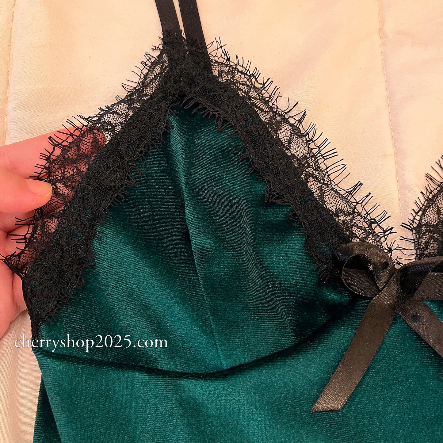 Green Lace Night Slip