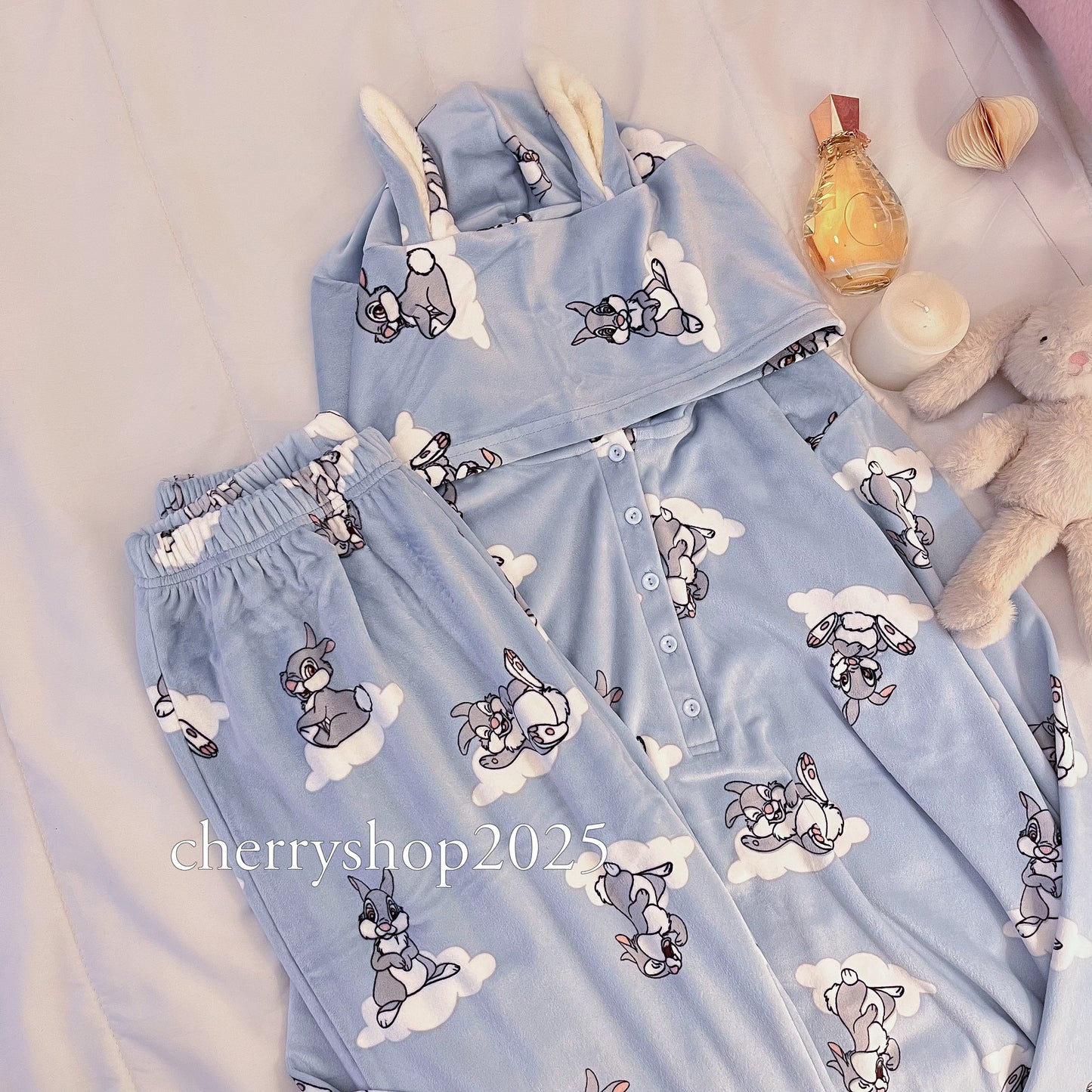 Blue Bunny Hoodie Pajamas
