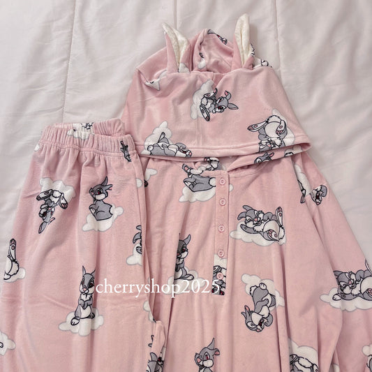 Pink Bunny Hoodie Pajamas