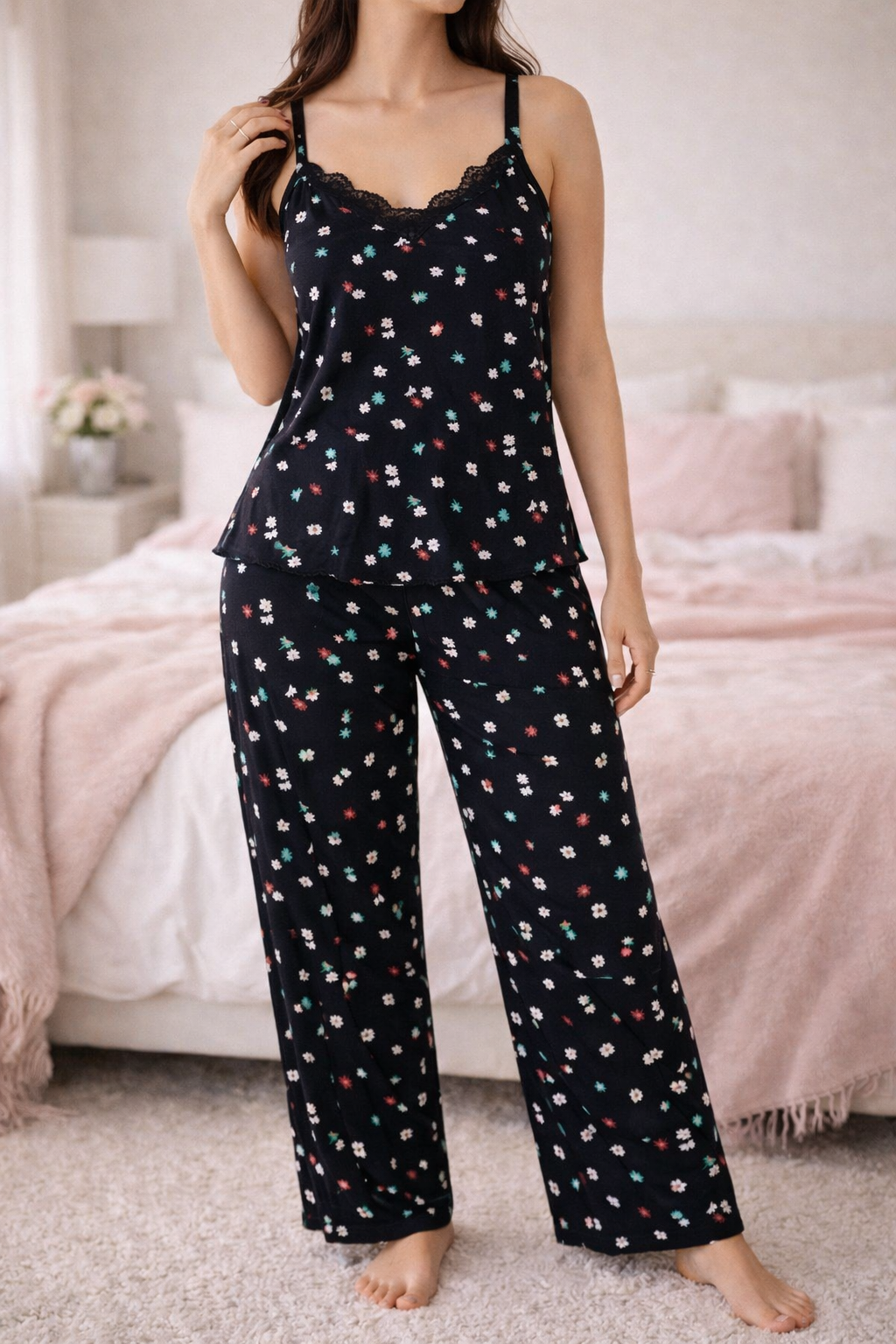Comfy Black Flowers set