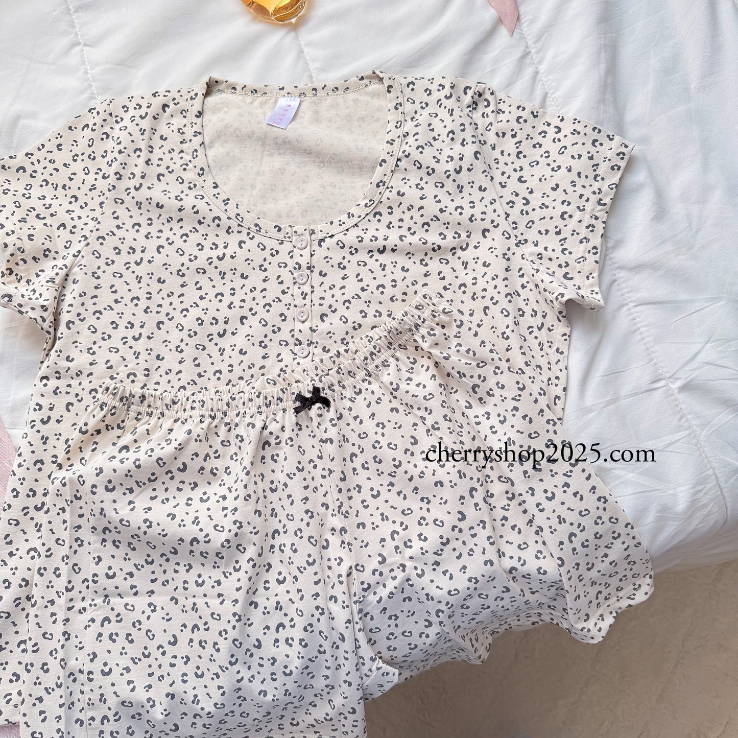 Vanilla Leopard Short PJ
