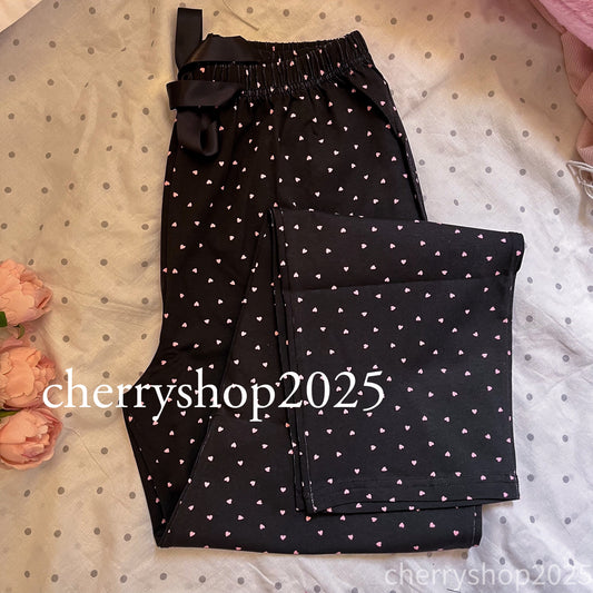 بنطلون قطن Black Mini Hearts