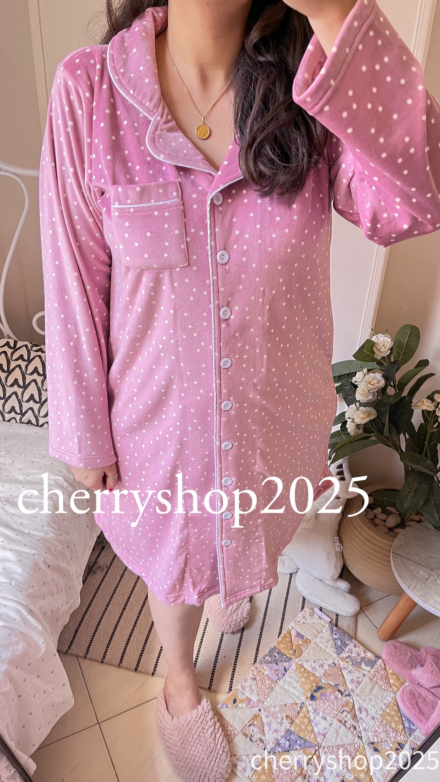 Dotted Pink Night Shirt