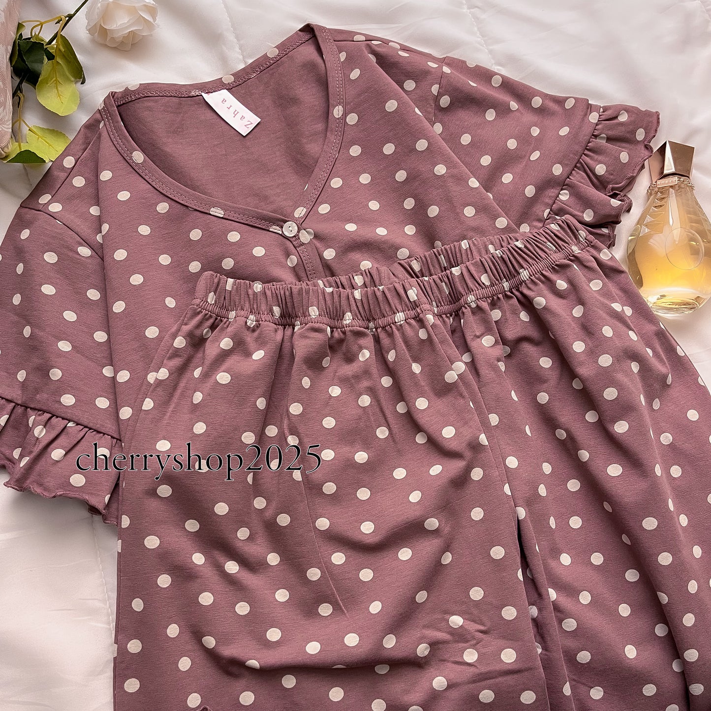 Ruffle Chocolate Dots Pj