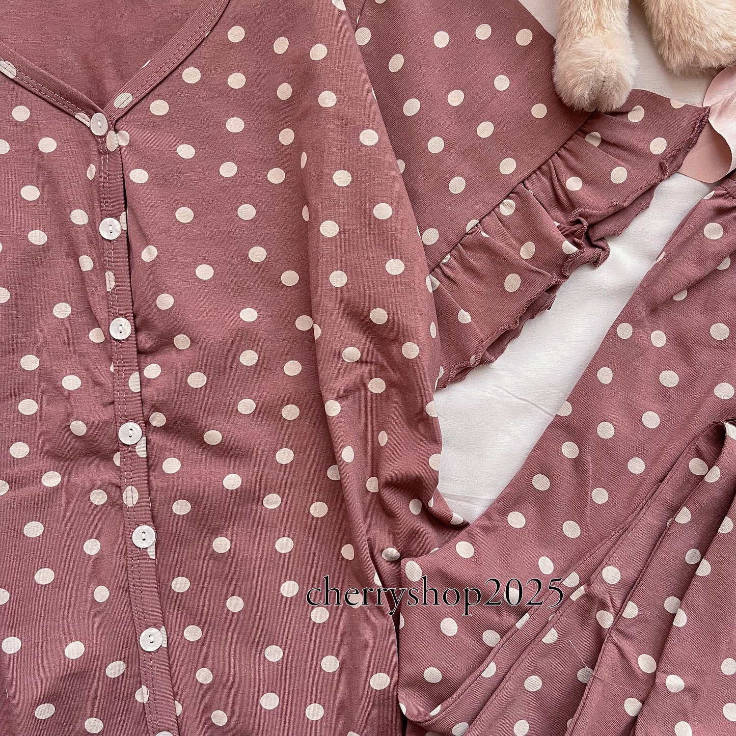 Ruffle Chocolate Dots Pj