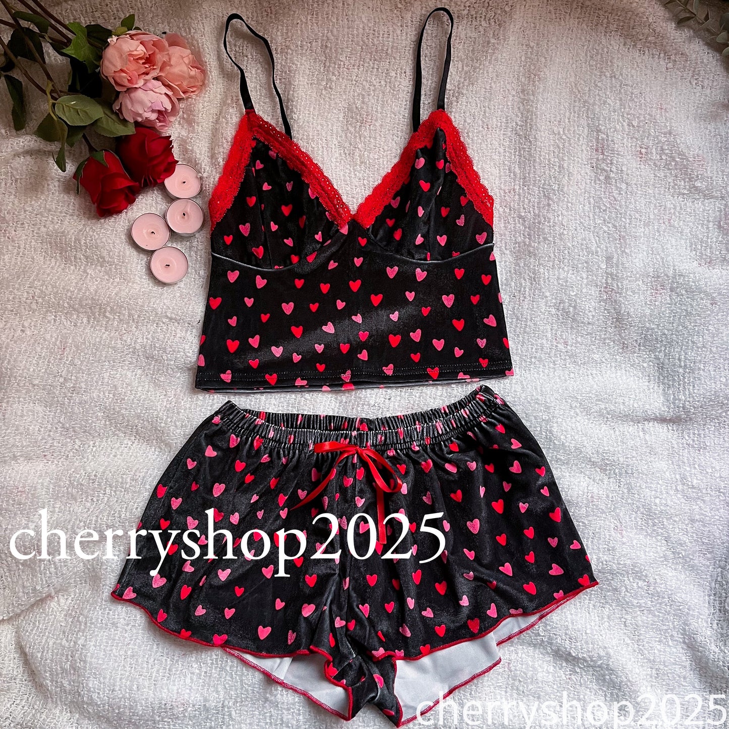 Red Mini Hearts Short Pj