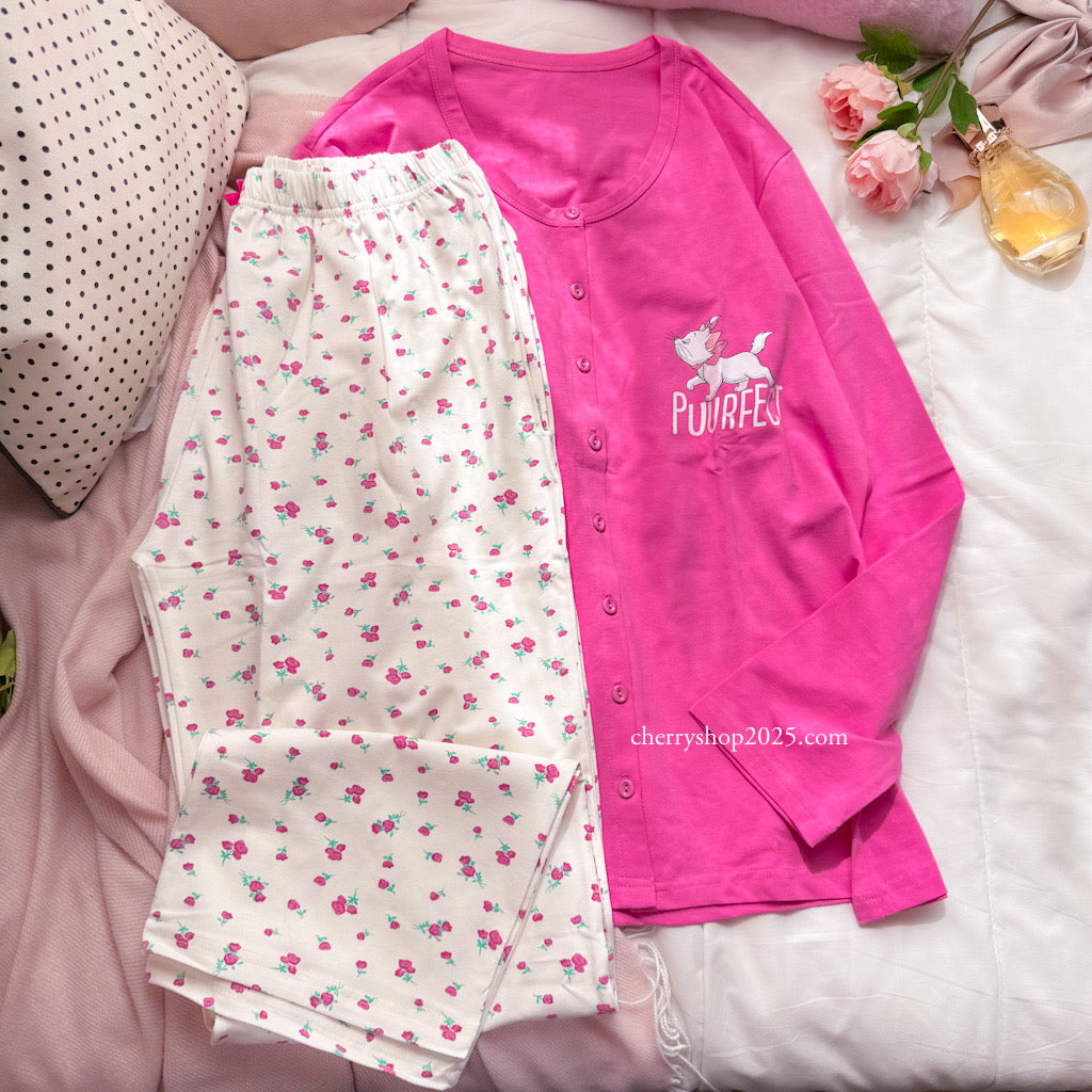 Fuchsia jacket autumn pajamas