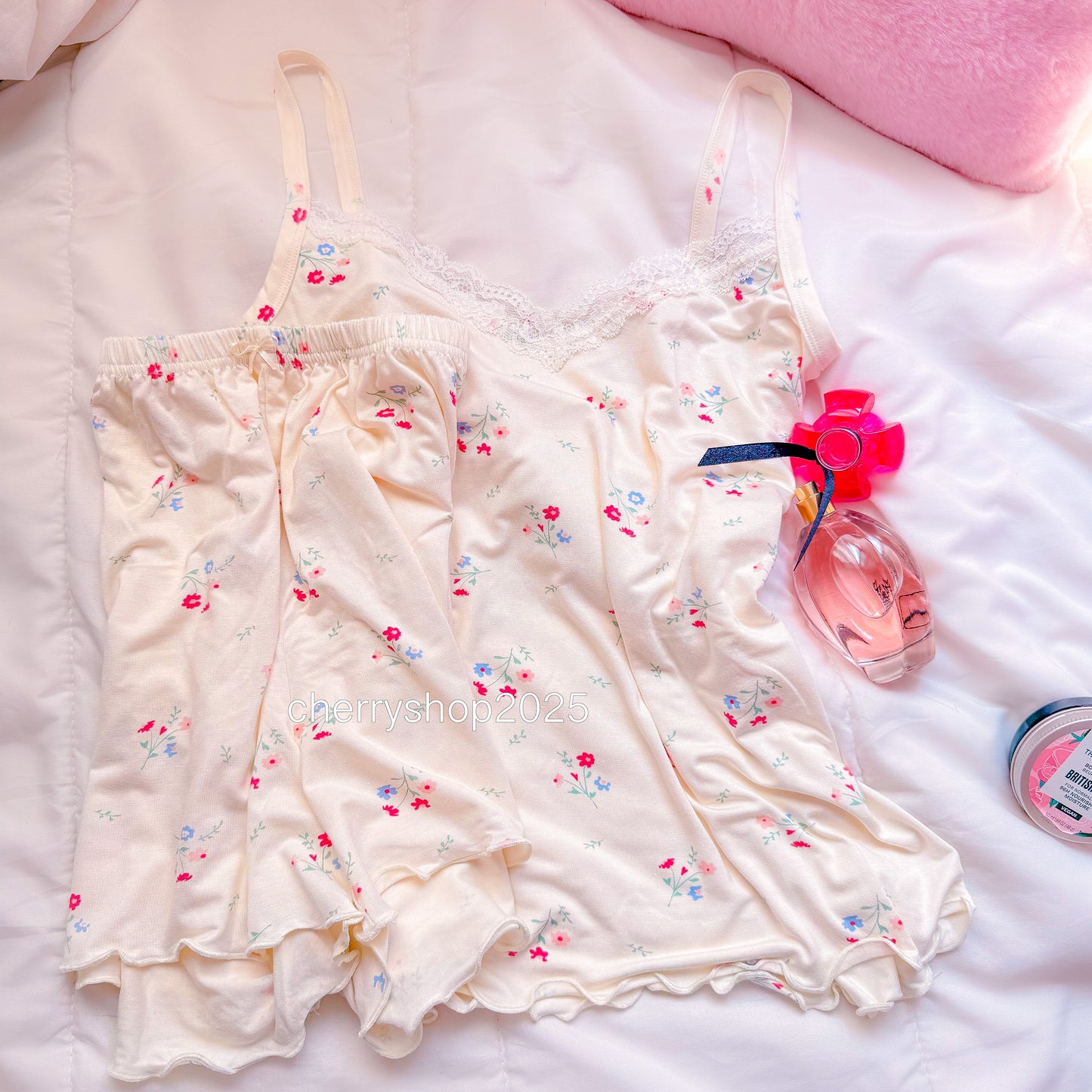 White Flowers Short Pj