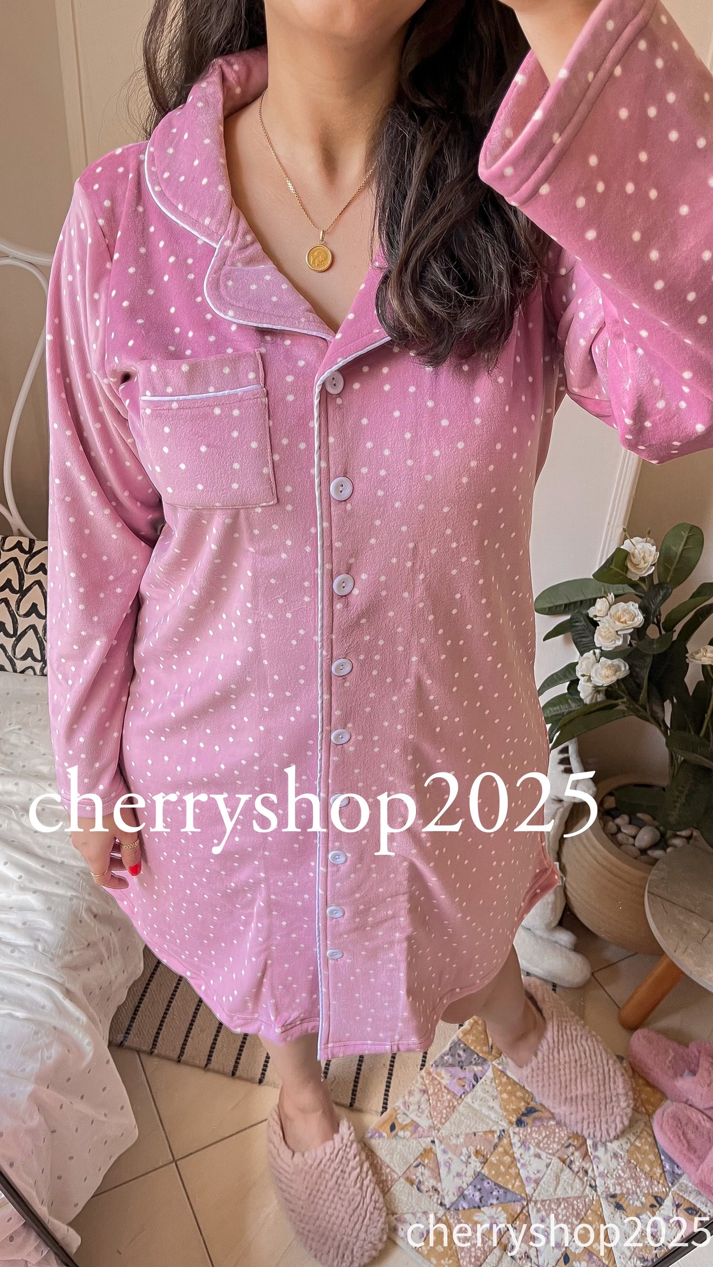 Dotted Pink Night Shirt