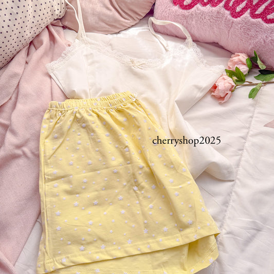 Yellow crush short set
