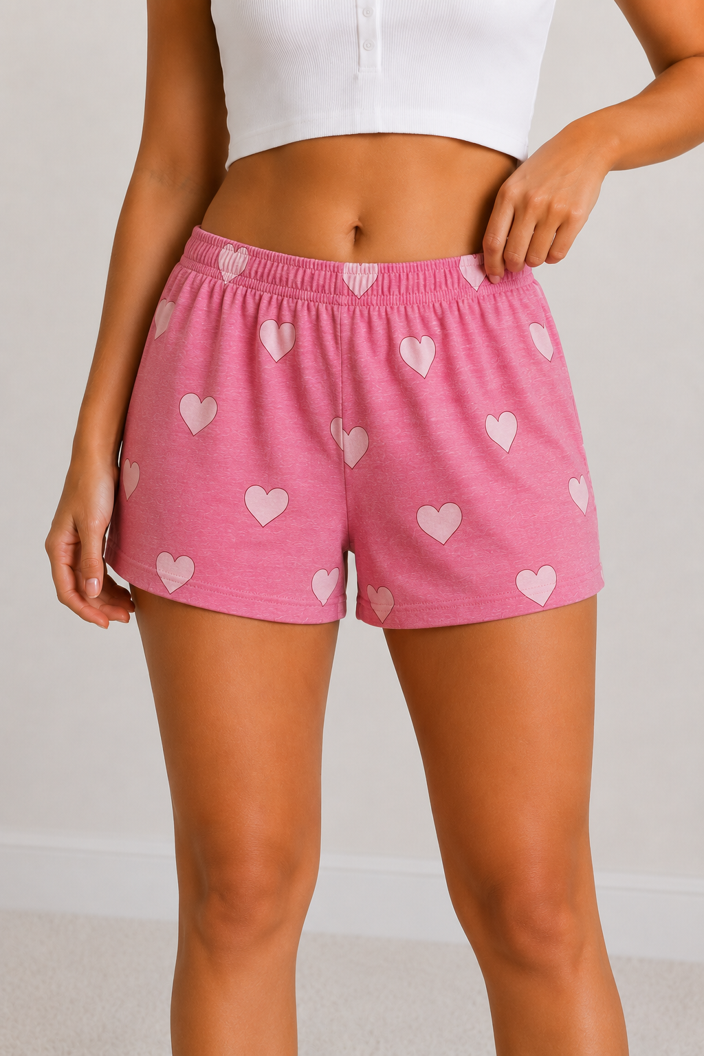 Pink shorts with hearts