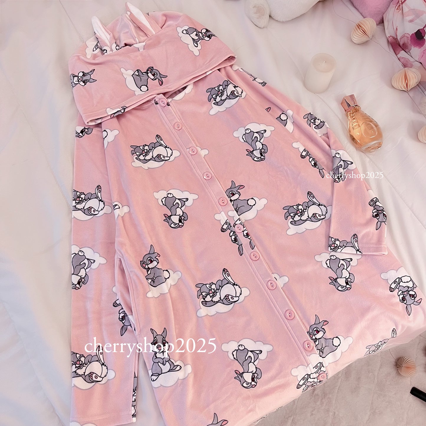Pink Bunny Blanket نايت شيرت